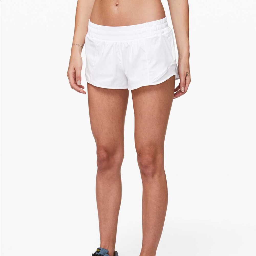 Lululemon white Hotty Hot shorts.